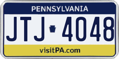 PA license plate JTJ4048