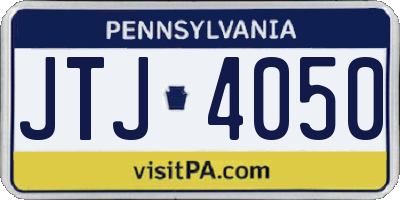 PA license plate JTJ4050