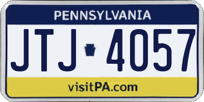 PA license plate JTJ4057