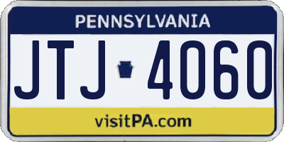 PA license plate JTJ4060