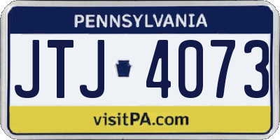 PA license plate JTJ4073