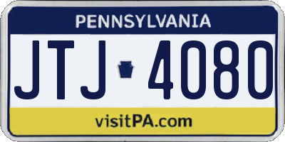 PA license plate JTJ4080