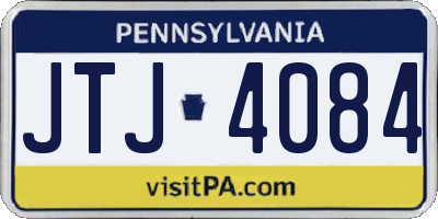 PA license plate JTJ4084