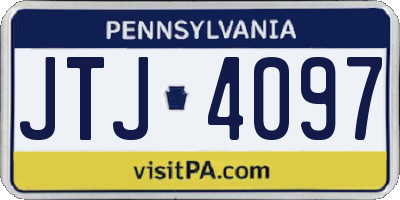 PA license plate JTJ4097