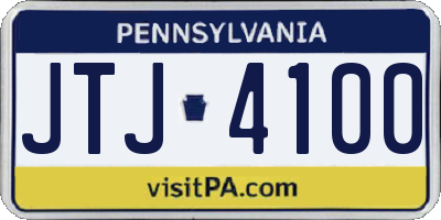 PA license plate JTJ4100