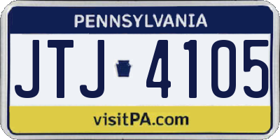 PA license plate JTJ4105