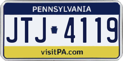PA license plate JTJ4119