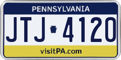 PA license plate JTJ4120