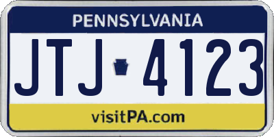 PA license plate JTJ4123