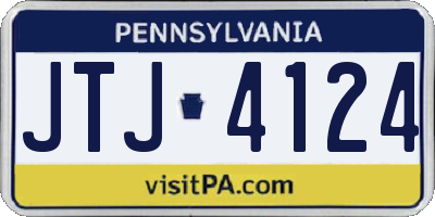PA license plate JTJ4124