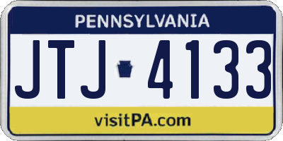 PA license plate JTJ4133