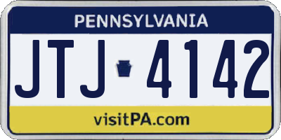 PA license plate JTJ4142