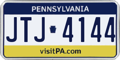 PA license plate JTJ4144