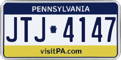 PA license plate JTJ4147