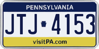 PA license plate JTJ4153