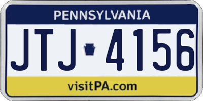 PA license plate JTJ4156