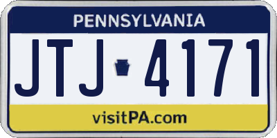 PA license plate JTJ4171