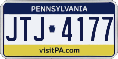PA license plate JTJ4177
