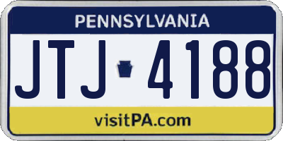 PA license plate JTJ4188