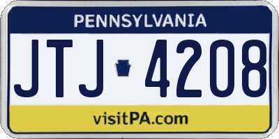 PA license plate JTJ4208
