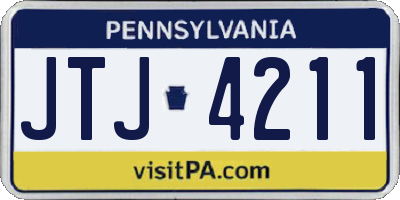 PA license plate JTJ4211