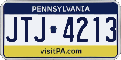 PA license plate JTJ4213