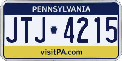 PA license plate JTJ4215