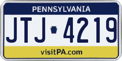 PA license plate JTJ4219