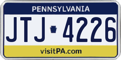 PA license plate JTJ4226