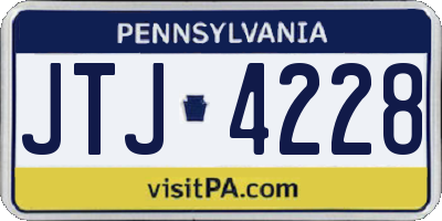 PA license plate JTJ4228