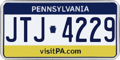 PA license plate JTJ4229