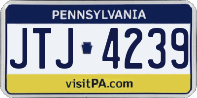 PA license plate JTJ4239