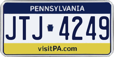 PA license plate JTJ4249