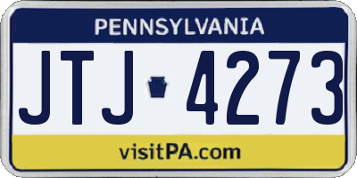 PA license plate JTJ4273