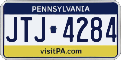 PA license plate JTJ4284