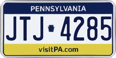 PA license plate JTJ4285