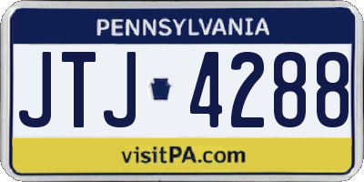 PA license plate JTJ4288
