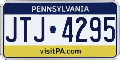 PA license plate JTJ4295