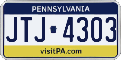 PA license plate JTJ4303