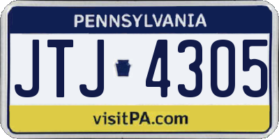 PA license plate JTJ4305