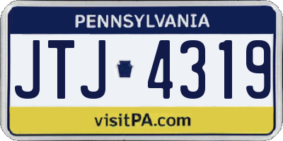 PA license plate JTJ4319