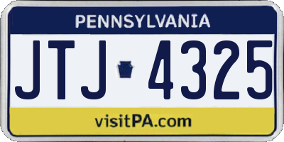 PA license plate JTJ4325