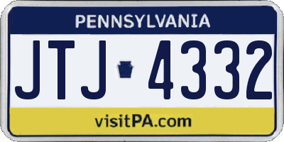 PA license plate JTJ4332