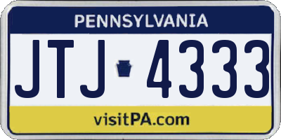 PA license plate JTJ4333
