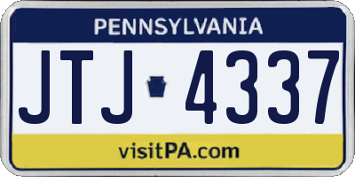 PA license plate JTJ4337