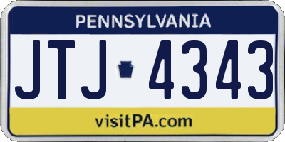 PA license plate JTJ4343