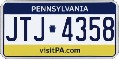 PA license plate JTJ4358