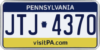 PA license plate JTJ4370