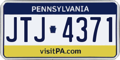PA license plate JTJ4371