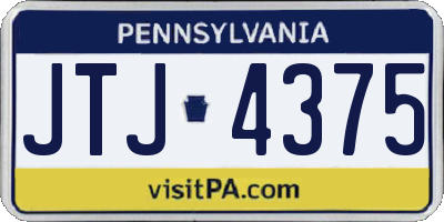 PA license plate JTJ4375